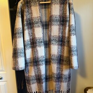 BB Dakota by Steve Madden Loose
Ends Plaid Longline Coat